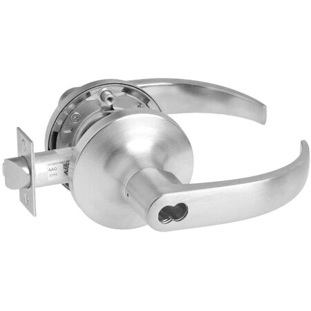 Gan Eden Commercial Storeroom Pacific Beach Lever Grade 1 Cylindrical Lock Less Cylinder, Satin Chrome GA2057520